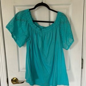 Charter Club Eyelet Sleeve Top